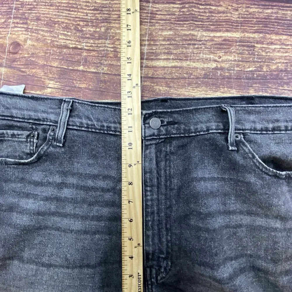 Levi's 511 Jean Shorts Mens 42 Standard Tapered Cut-Off Denim Black Light Wash